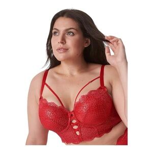 Red Lace Longline Boost Balconette Bra 42F